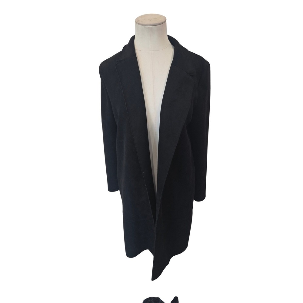 ZARA Black Open Front Long Sleeve Duster Coat Women's Medium